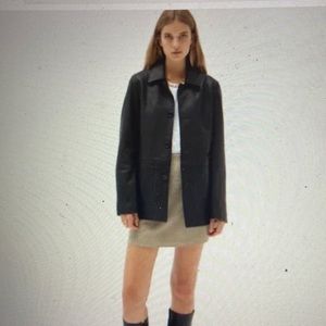 Adler Collection Lambskin Genuine Leather Jacket Belted Coat Black Small